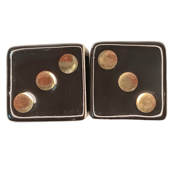 Vintage Las Vegas Salt and Pepper Shakers Black and Gold - Picture 8 of 11